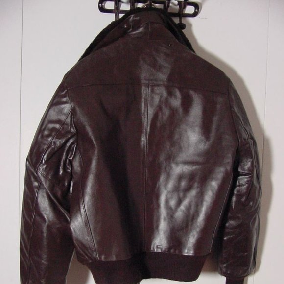 Vtg 80's Sears Leather Shop Brown Bomber jacket Sz 42 USA Made - Picture 7 of 10